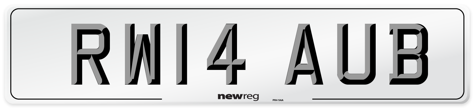 RW14 AUB Number Plate from New Reg